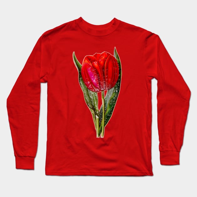 Red Tulip Viscountess Long Sleeve T-Shirt by Marccelus